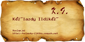 Kálazdy Ildikó névjegykártya
